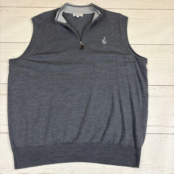Peter Millar Other - Peter Millar Sweater Vest Mens XL Gray 1/4 Zip Merino Wool Silk Golf Knit